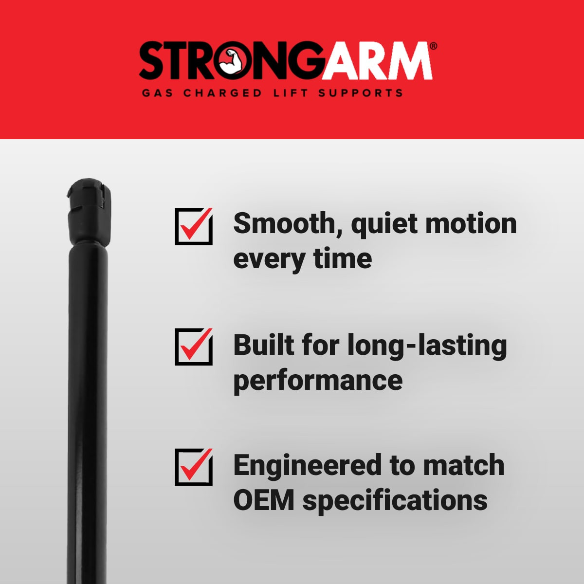 12.00 Inch Strong Arm 4041 Lift Support With Ball Socket | 4041-W